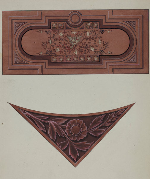 Inlaid Wood Panel by William A. Kropp (American, active c. 1935), 16X12"(A3)Poster Print