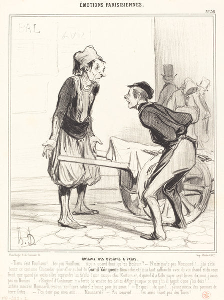 Origine des Bédoins a Paris by Honoré Daumier (French, 1808 - 1879), 16X12"(A3)Poster Print