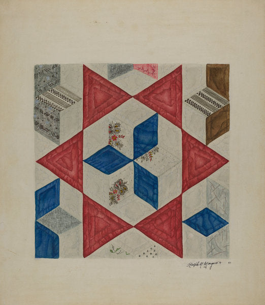 Quilt Pattern by Ralph N. Morgan (American, active c. 1935), 16X12"(A3)Poster Print