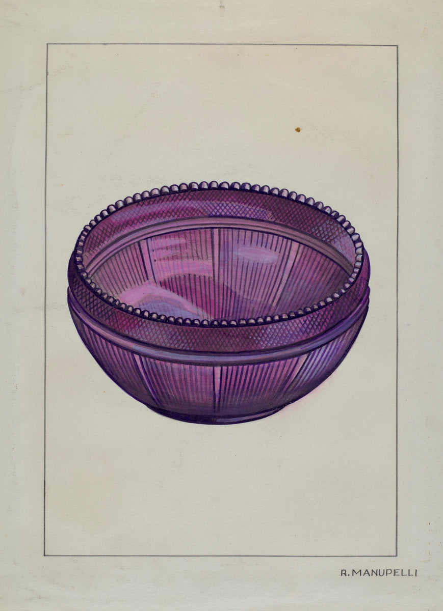 Glass Bowl by Raymond Manupelli (American, active c. 1935), 16X12"(A3)Poster Print