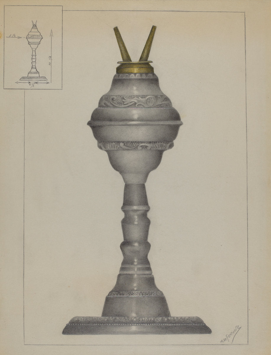 Lamp by Mario De Ferrante (American, active c. 1935), 16X12"(A3)Poster Print
