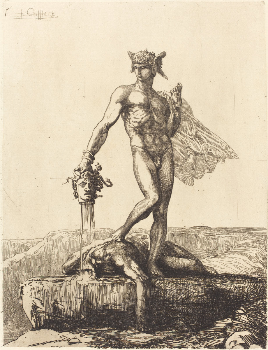 Perseus by François-Nicolas Chifflart (French, 1825 - 1901), 16X12"(A3)Poster Print