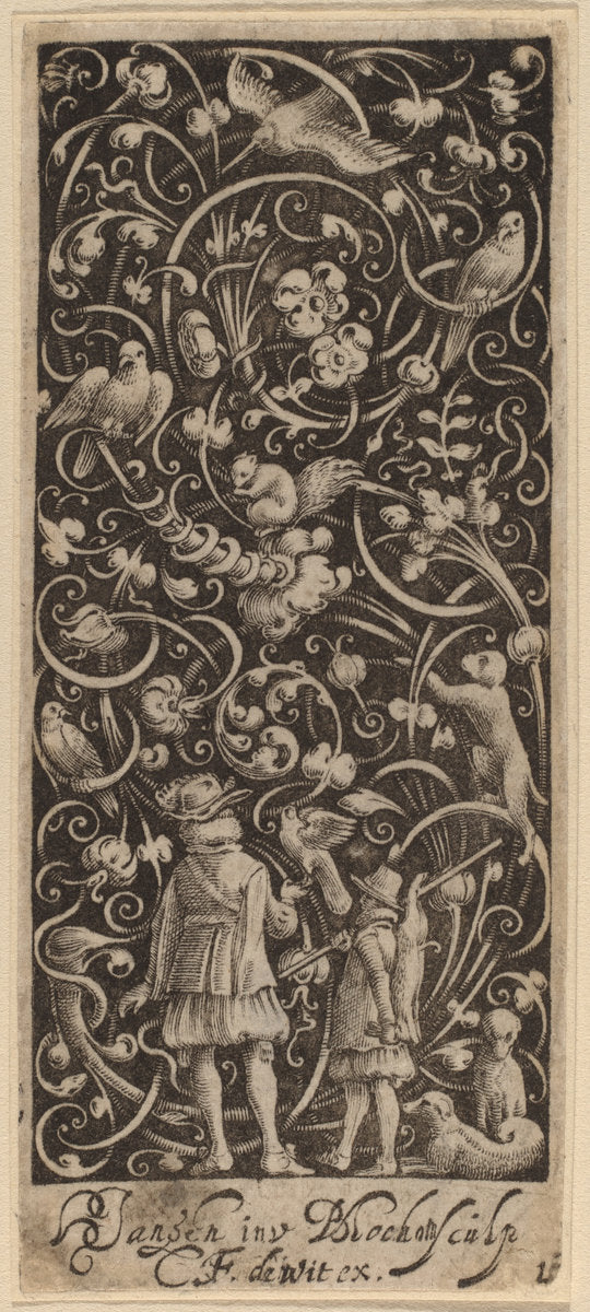 Ornament with Foliage and Birds by Bartolomeus van Lochom after Hans Janssen (Dutch, 1607 - 1628 or after), 16X12"(A3)Poster Print