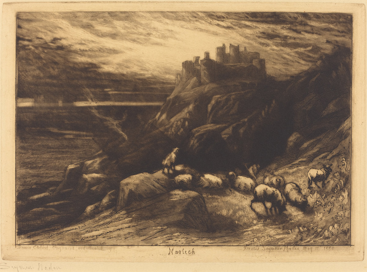 Harlech (No.2) by Francis Seymour Haden (British, 1818 - 1910), 16X12"(A3)Poster Print