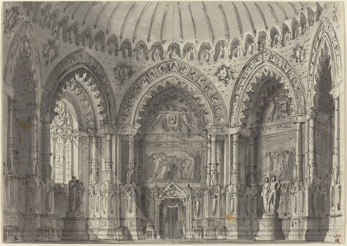 Rotunda in Gothic Style by Gasparo Galliari (Piedmontese, 1761 - 1823), 16X12"(A3)Poster Print