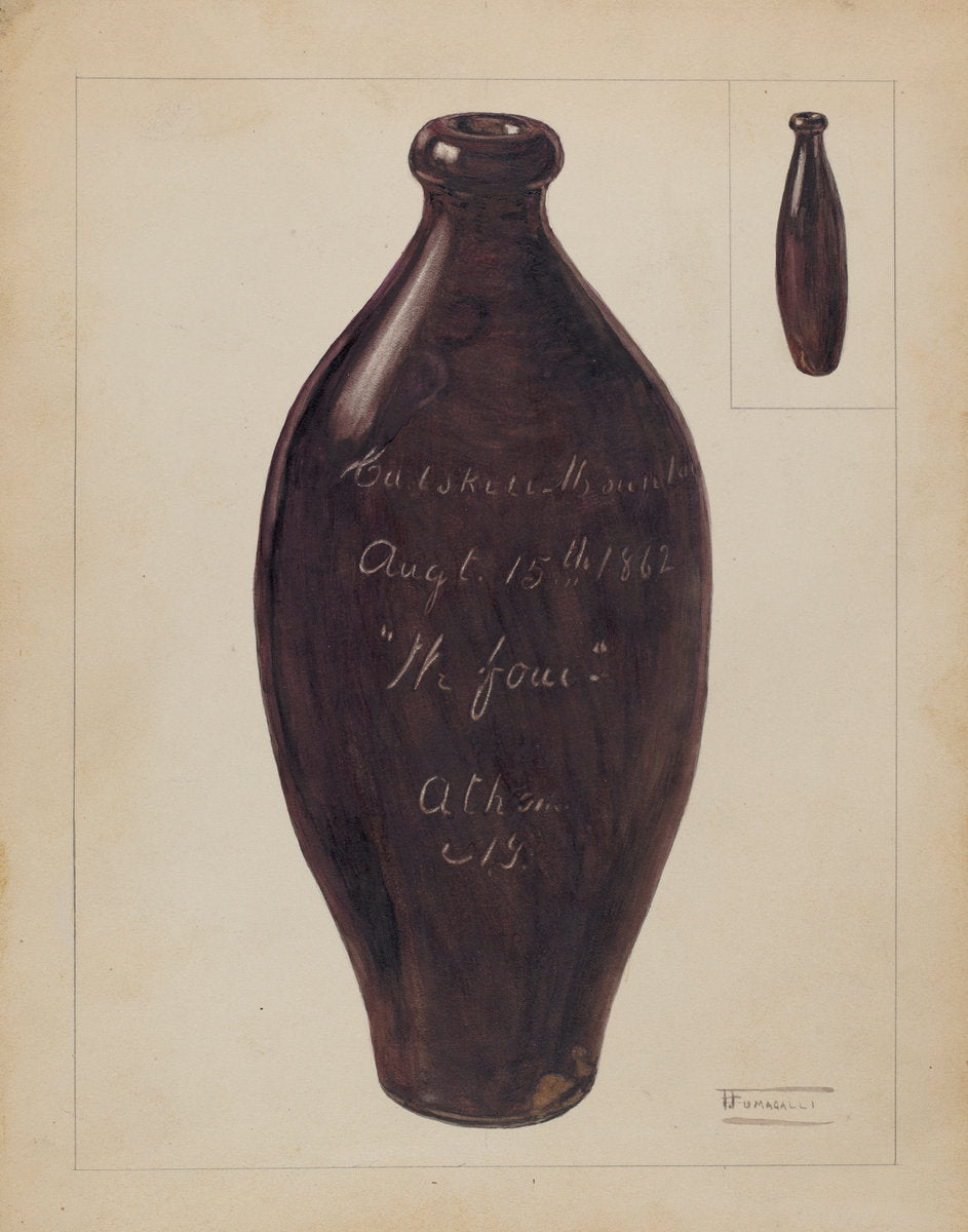 Flask by Frank Fumagalli (American, active c. 1935), 16X12"(A3)Poster Print