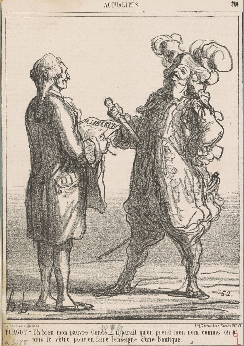 Turgot -- Eh bien mon pauvre condé ... by Honoré Daumier (French, 1808 - 1879), 16X12"(A3)Poster Print