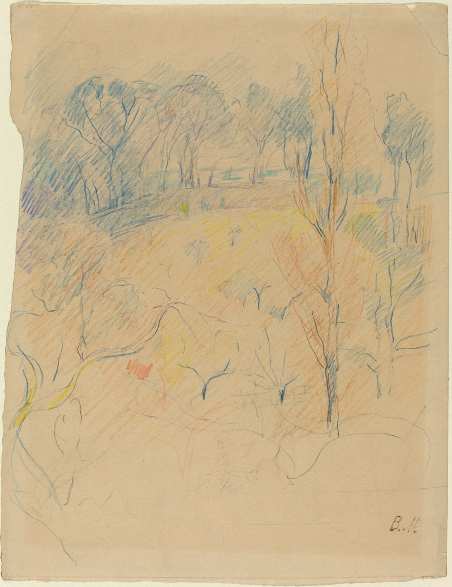 Spring Landscape by Berthe Morisot (French, 1841 - 1895), 16X12"(A3)Poster Print