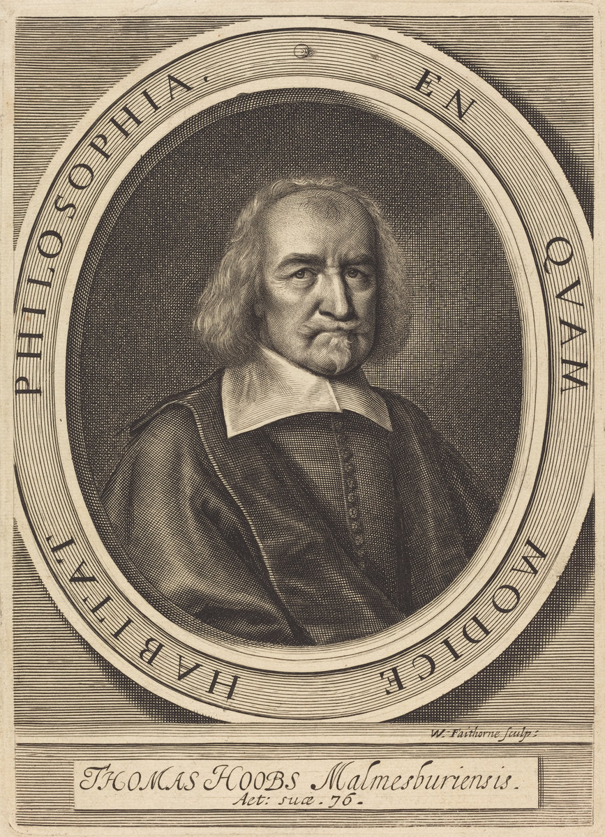 Thomas Hoobs (Thomas Hobbes) by William Faithorne (English, 1616 - 1691), 16X12"(A3)Poster Print