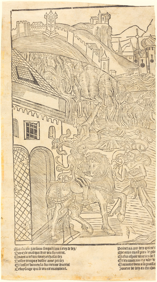 c. 1500 by French 15th Century (A Warning Against Playing Dice), 16X12"(A3)Poster Print