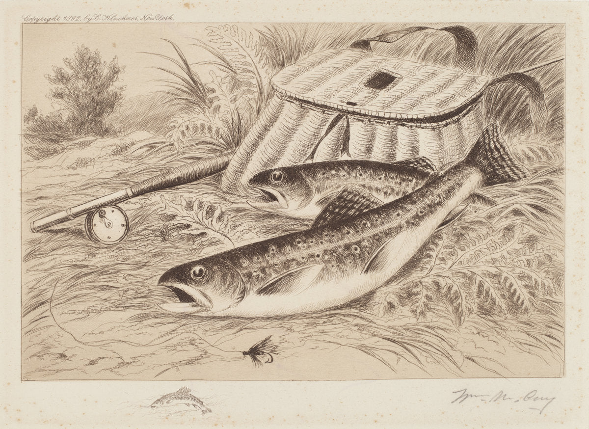 A Good Catch by William De La Montagne Cary (American, 1840 - 1922), 16X12"(A3)Poster Print