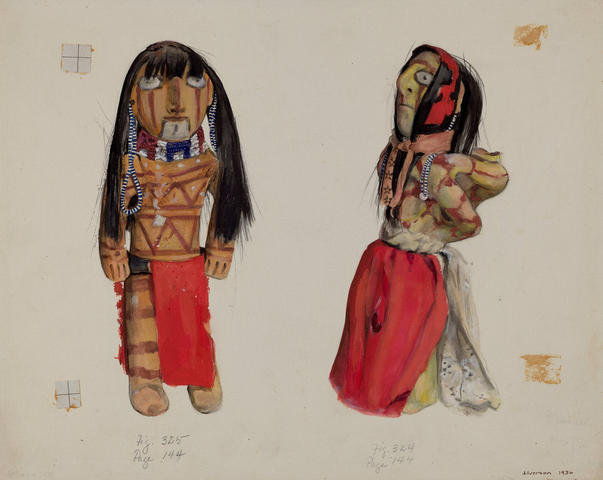 Clay Indian Dolls by Jane Iverson (American, active c. 1935), 16X12"(A3)Poster Print
