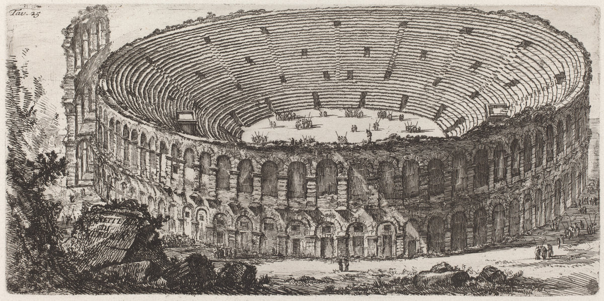 Anfiteatro di Verona by Giovanni Battista Piranesi (Italian, 1720 - 1778), 16X12"(A3)Poster Print