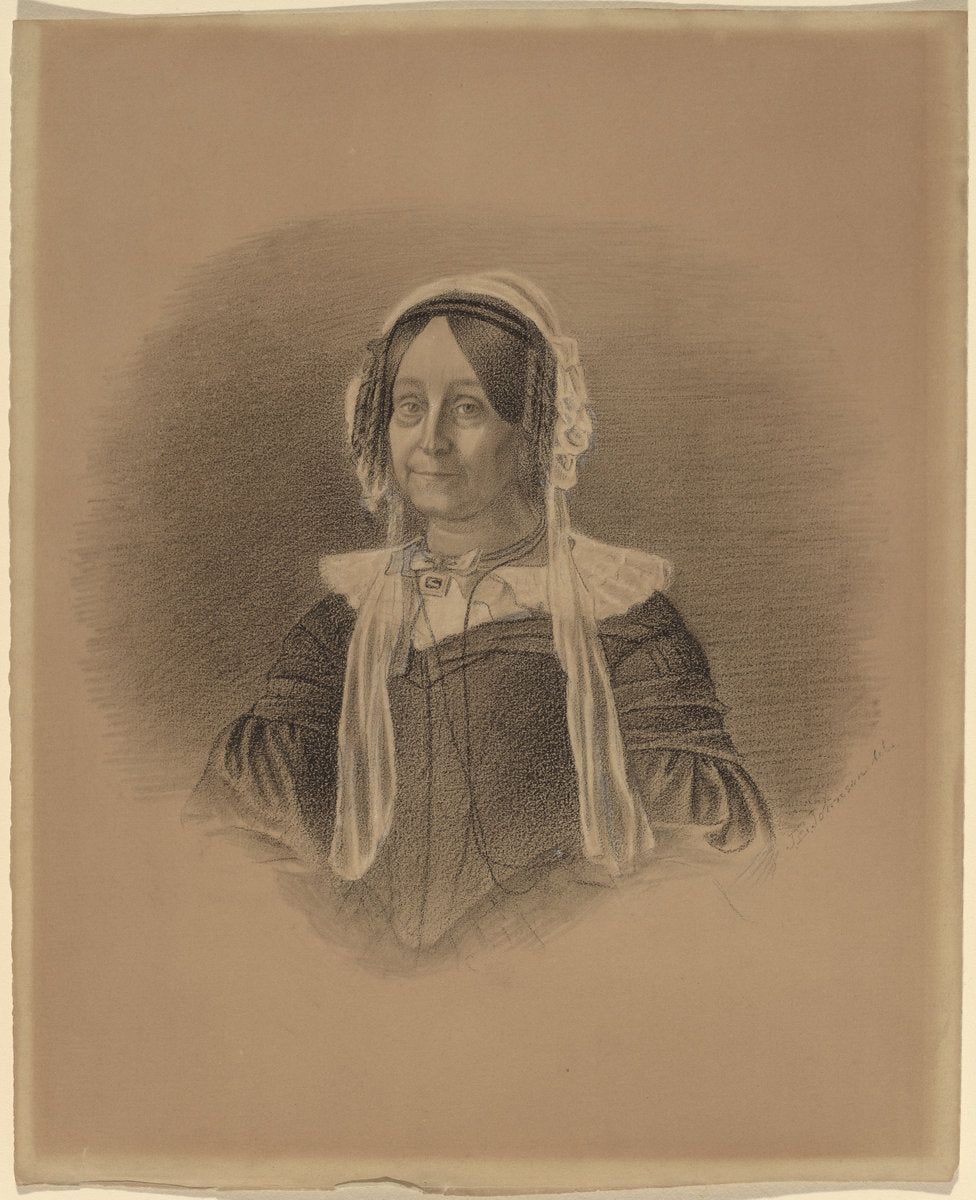 Portrait of an Old Woman by Eastman Johnson (American, 1824 - 1906), 16X12"(A3)Poster Print