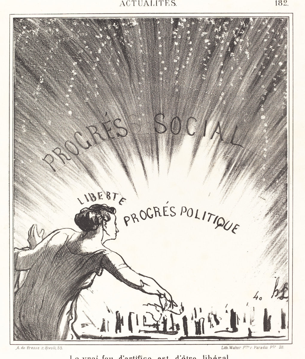 Le vrai feu d'artifice est d'être libéral by Honoré Daumier (French, 1808 - 1879), 16X12"(A3)Poster Print