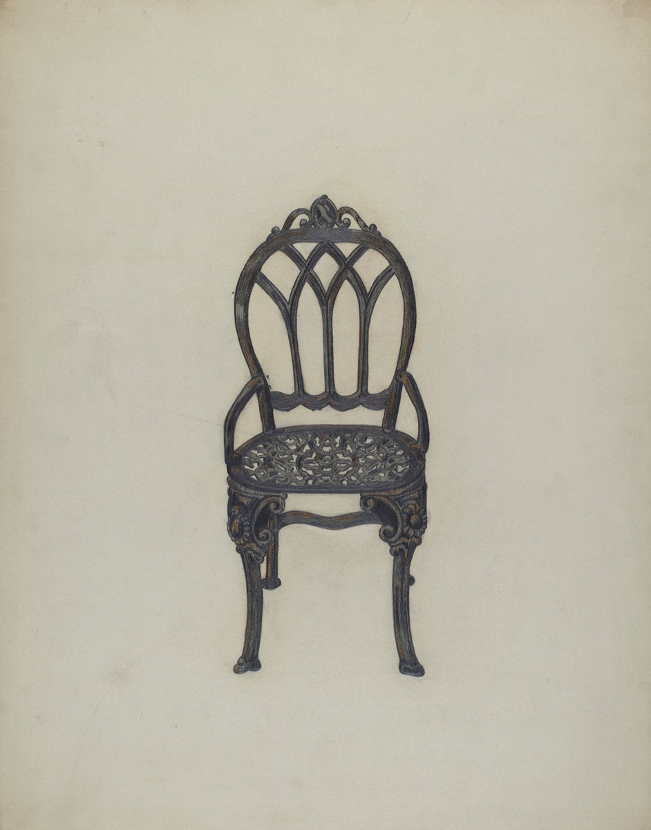 Garden Chair by Katherine Hastings (American, active c. 1935), 16X12"(A3)Poster Print