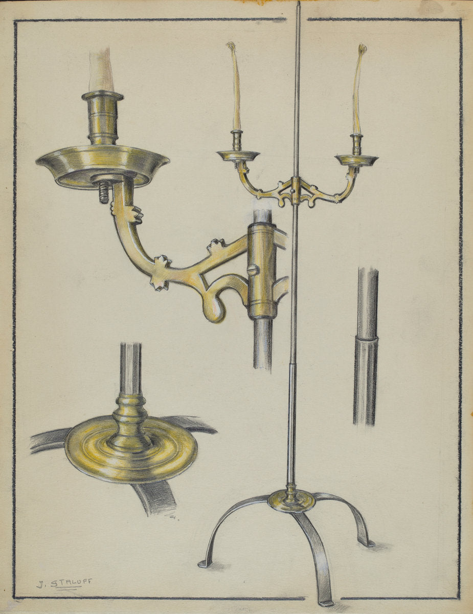 Candlestand by Jack Staloff (American, active c. 1935), 16X12"(A3)Poster Print