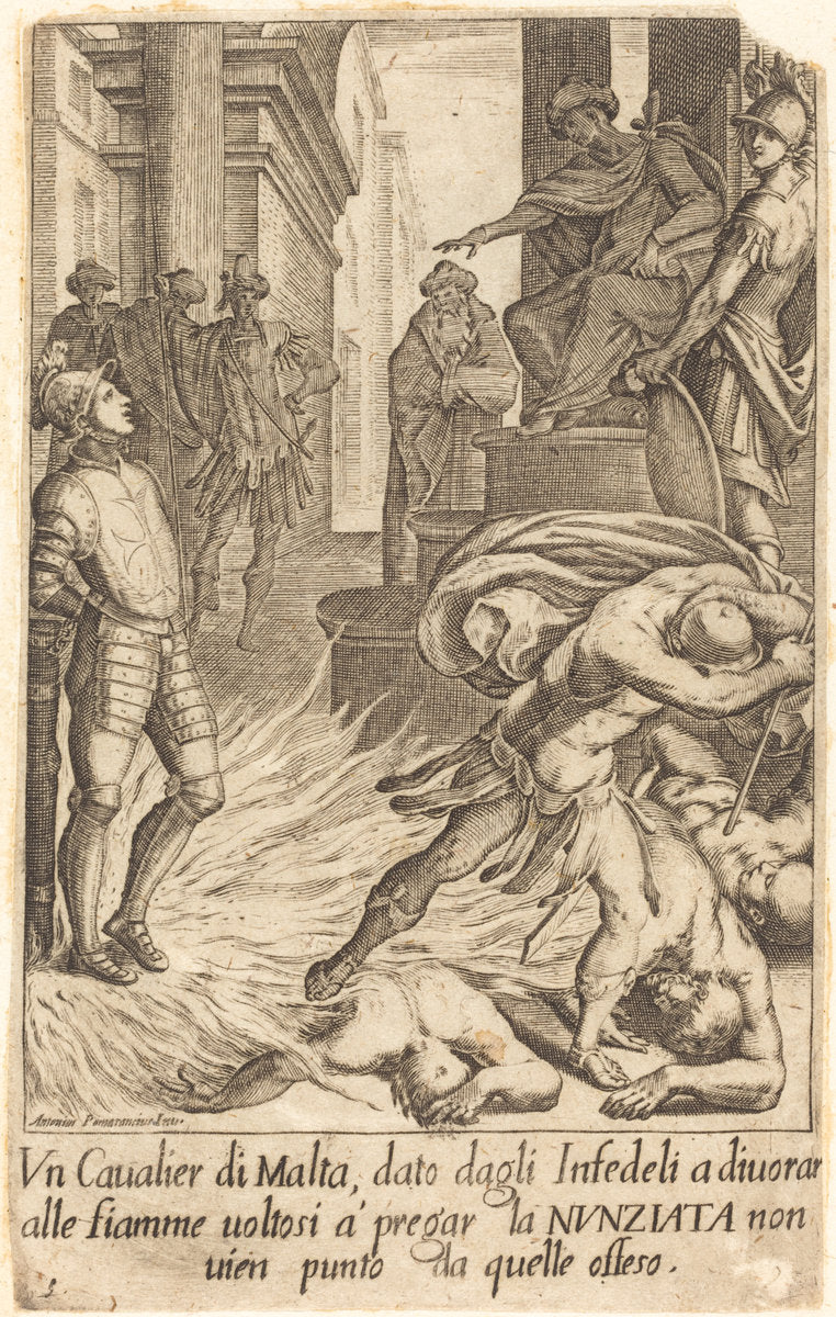 Knight of Malta by Jacques Callot after Antonio Circignani (French, 1592 - 1635), 16X12"(A3)Poster Print