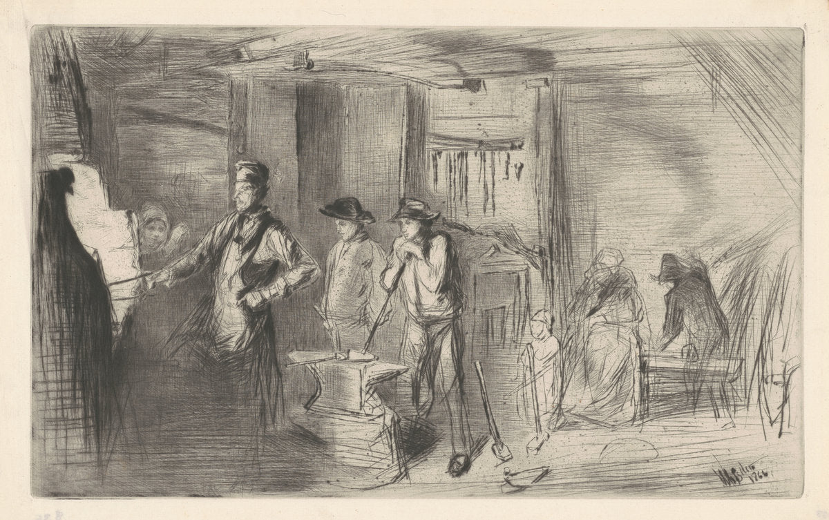 The Forge by James McNeill Whistler (American, 1834 - 1903), 16X12"(A3)Poster Print
