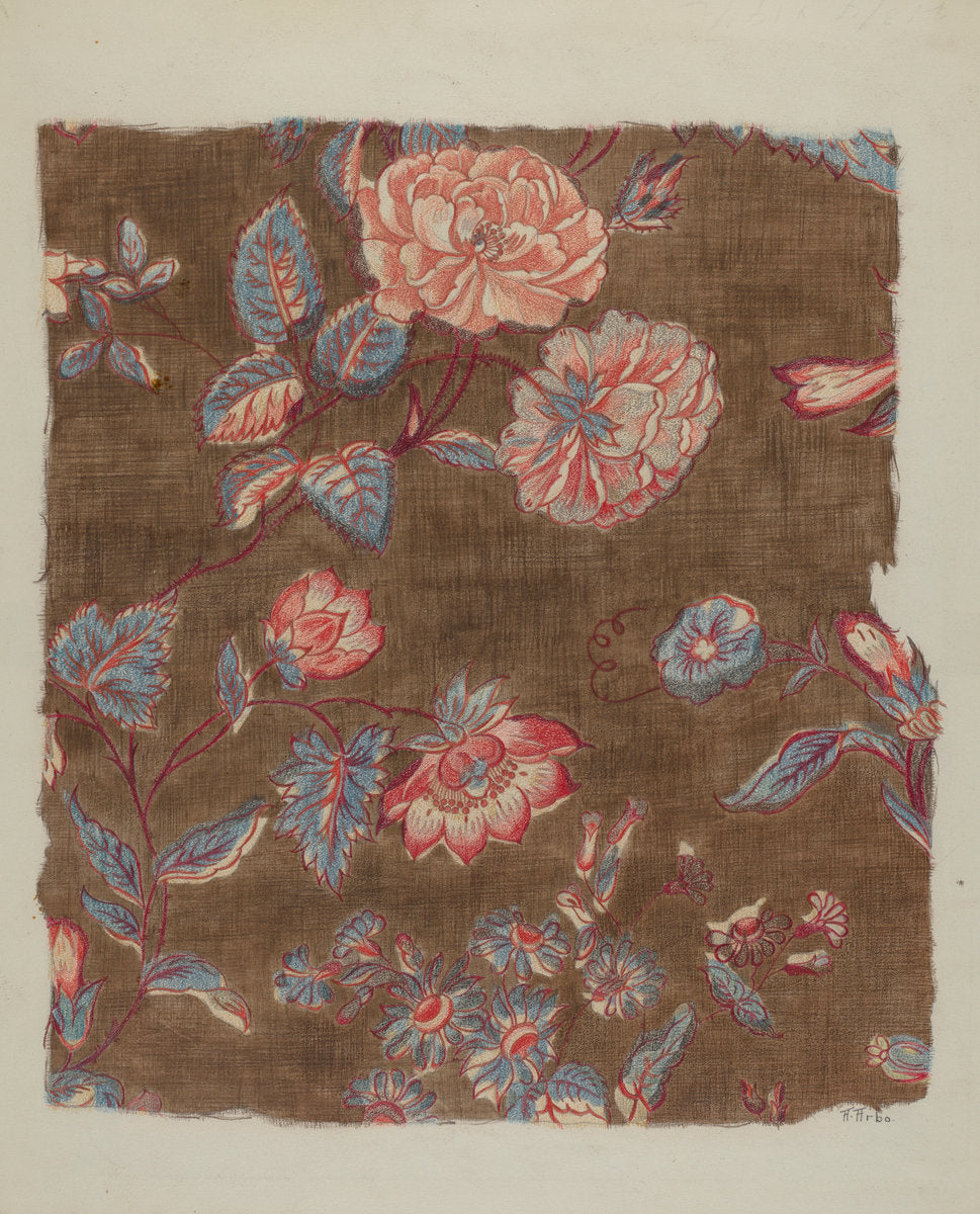 Printed Calico by Arelia Arbo (American, active c. 1935), 16X12"(A3)Poster Print