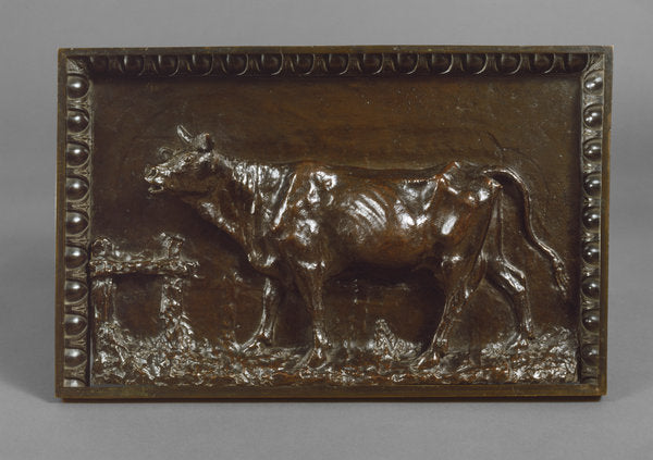 Cow Lowing over a Fence by Christophe Fratin (French, 1801 - 1864), 16X12"(A3)Poster Print
