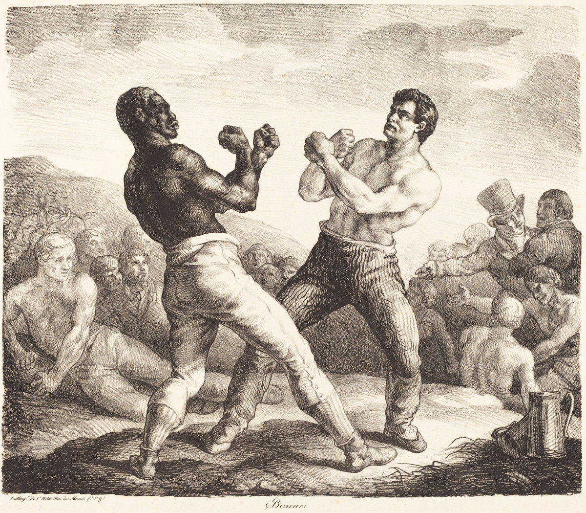 Boxeurs (The Boxers) by Théodore Gericault (French, 1791 - 1824), 16X12"(A3)Poster Print