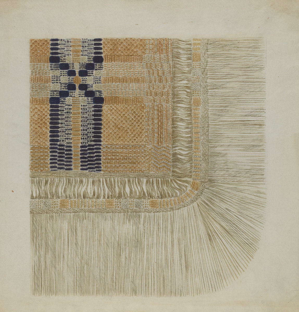 Handwoven Coverlet (Detail) by Fred Peterson (American, active c. 1935), 16X12"(A3)Poster Print