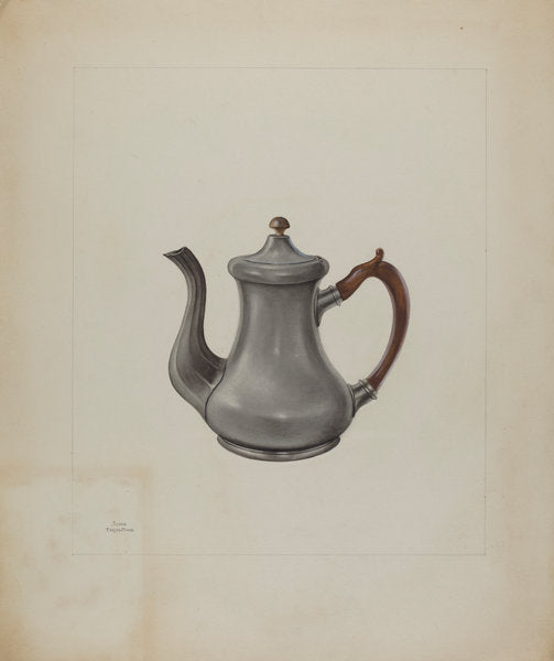 Pewter Teapot by John Tarantino (American, active c. 1935), 16X12"(A3)Poster Print