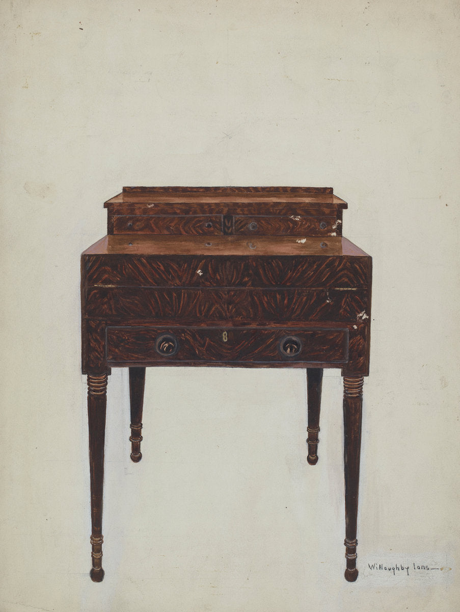 Georgian Desk by Willoughby Ions (American, active c. 1935), 16X12"(A3)Poster Print
