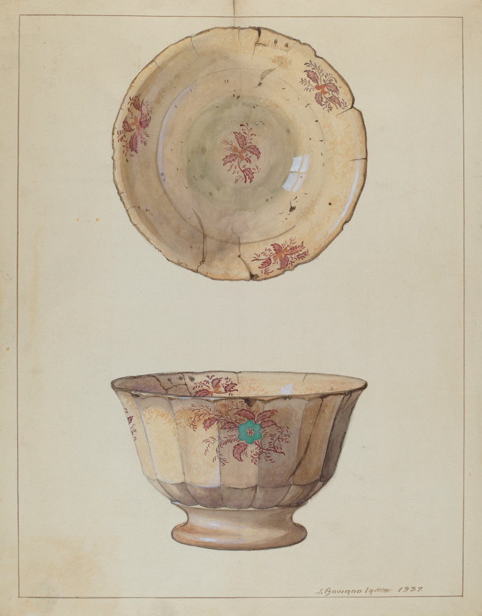 Bowl by J. Howard Iams (American, active c. 1935), 16X12"(A3)Poster Print