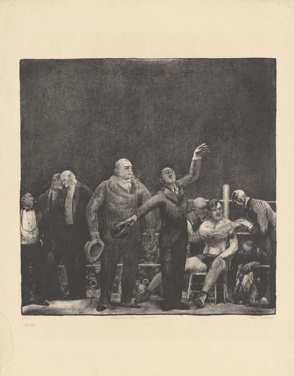 Introducing John L. Sullivan by George Bellows (American, 1882 - 1925), 16X12"(A3)Poster Print