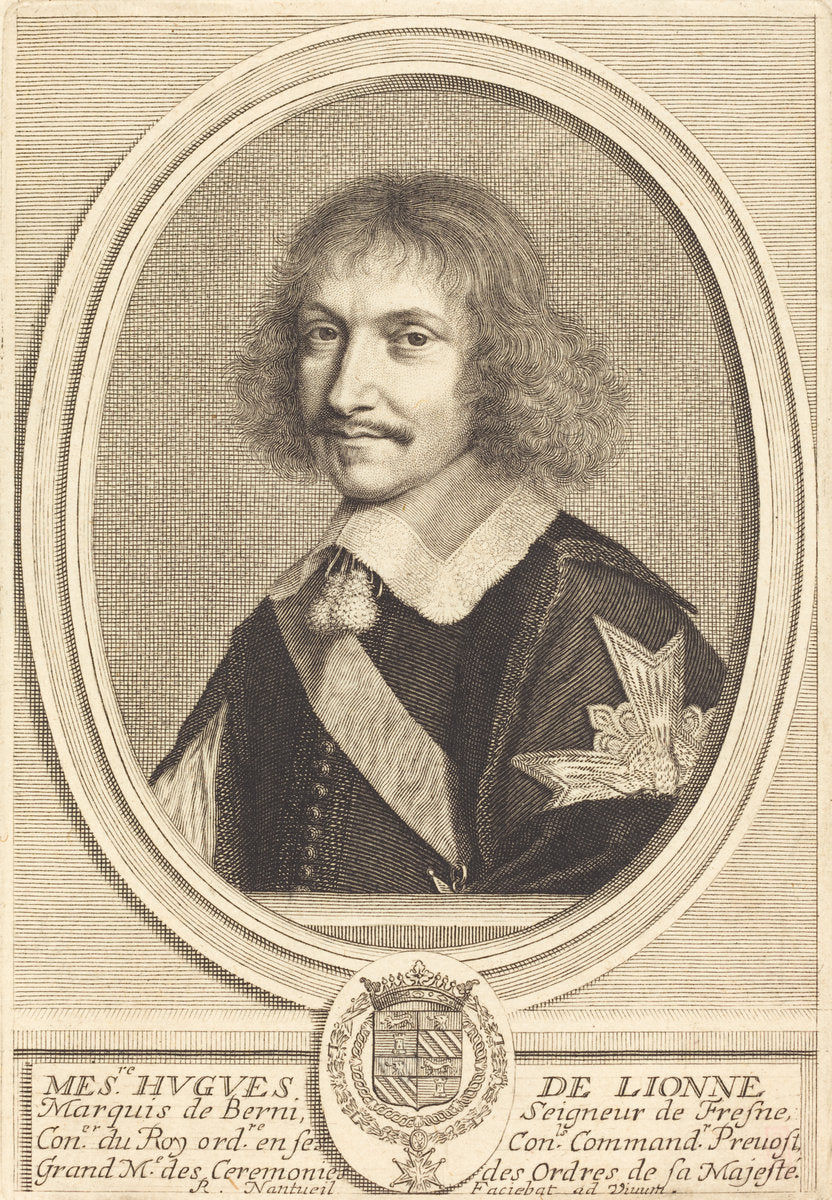 Hugues de Lionne by Robert Nanteuil (French, 1623 - 1678), 16X12"(A3)Poster Print