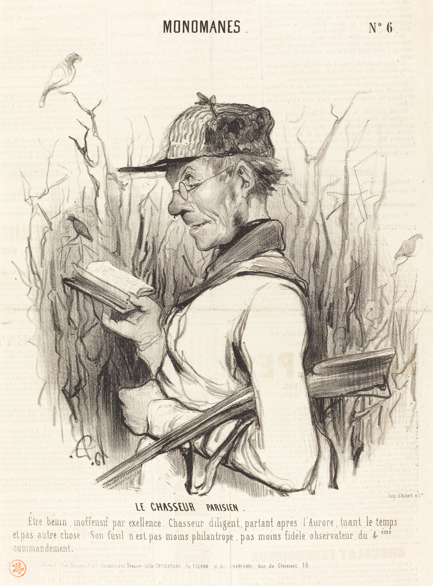 Le Chasseur Parisien by Honoré Daumier (French, 1808 - 1879), 16X12"(A3)Poster Print