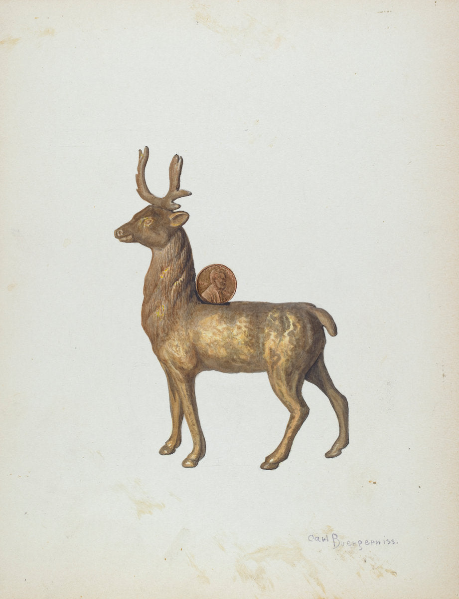 Child's Saving Bank (Deer) by Carl Buergerniss (American, 1877 - 1956), 16X12"(A3)Poster Print