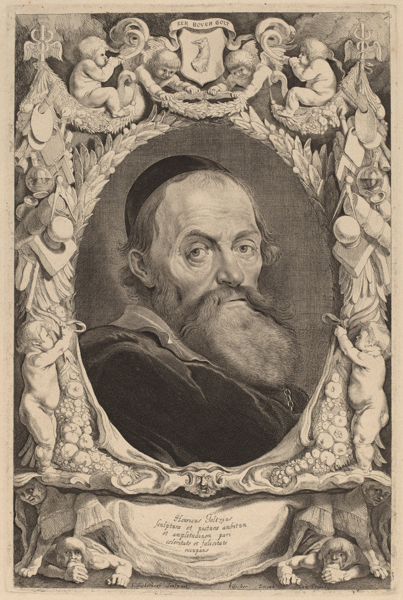 Hendrik Goltzius by Jonas Suyderhoff (Dutch, c. 1613 - 1686), 16X12"(A3)Poster Print