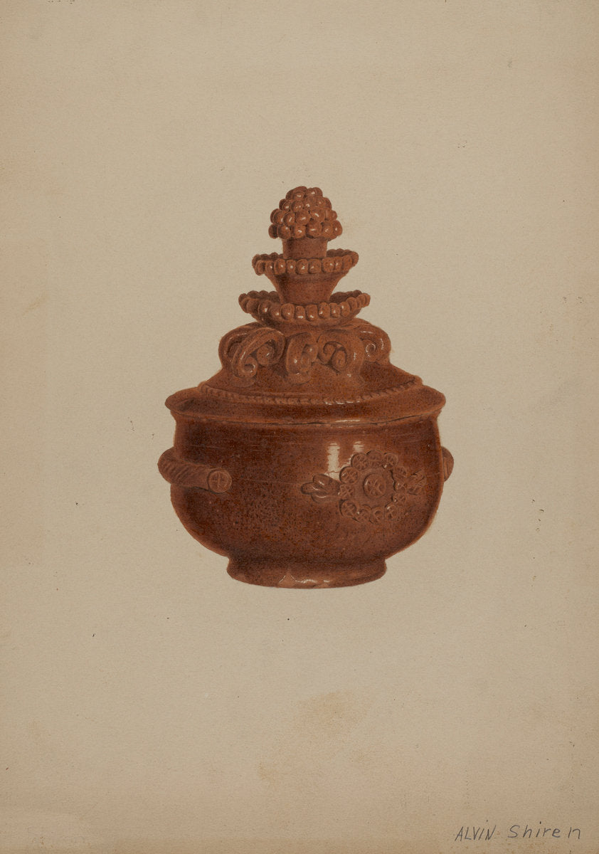 Pa. German Covered Bowl by Alvin Shiren (American, active c. 1935), 16X12"(A3)Poster Print