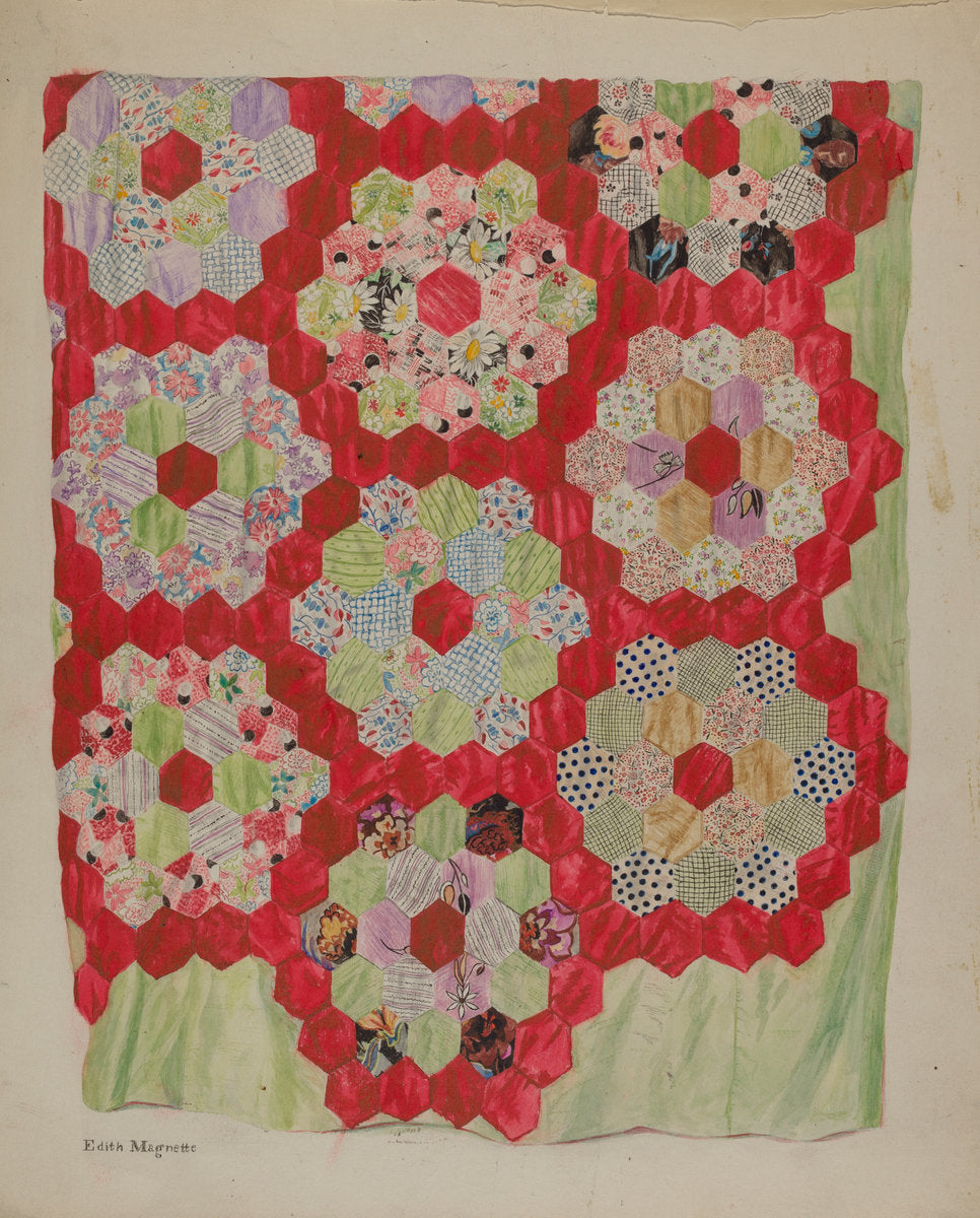 Patchwork for Quilting by Edith Magnette (American, active c. 1935), 16X12"(A3)Poster Print