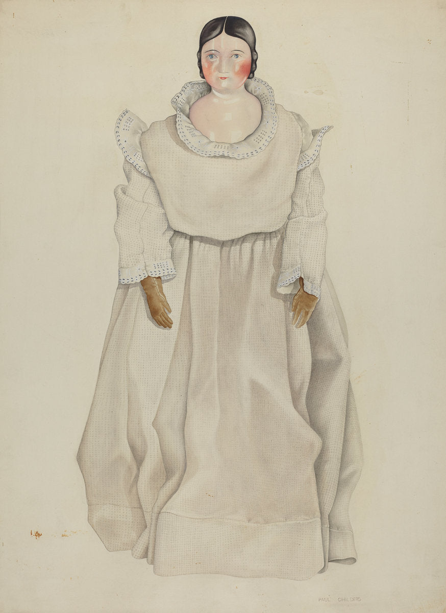 China Headed Doll by William Paul Childers (American, active c. 1935), 16X12"(A3)Poster Print