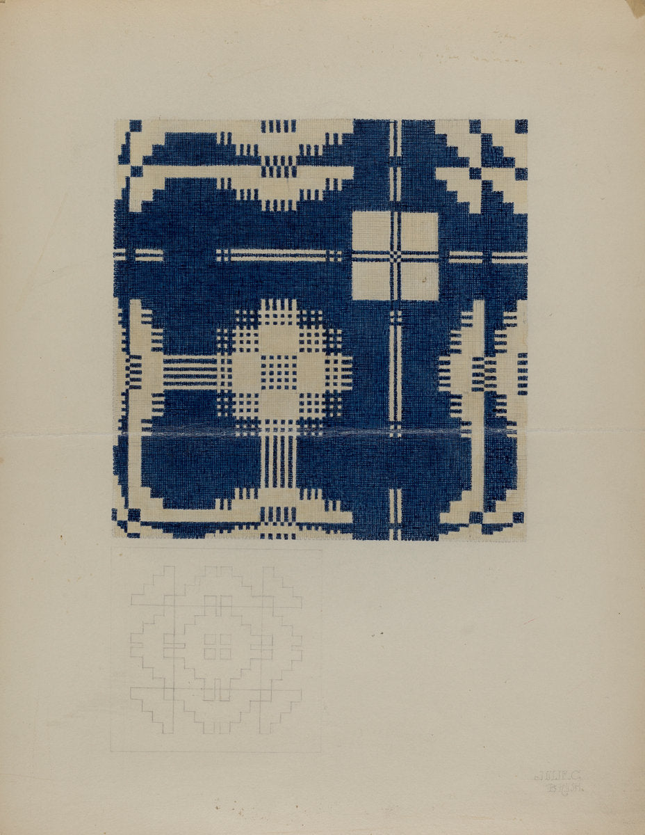 Handspun Bedspread by Julie C. Brush (American, active c. 1935), 16X12"(A3)Poster Print