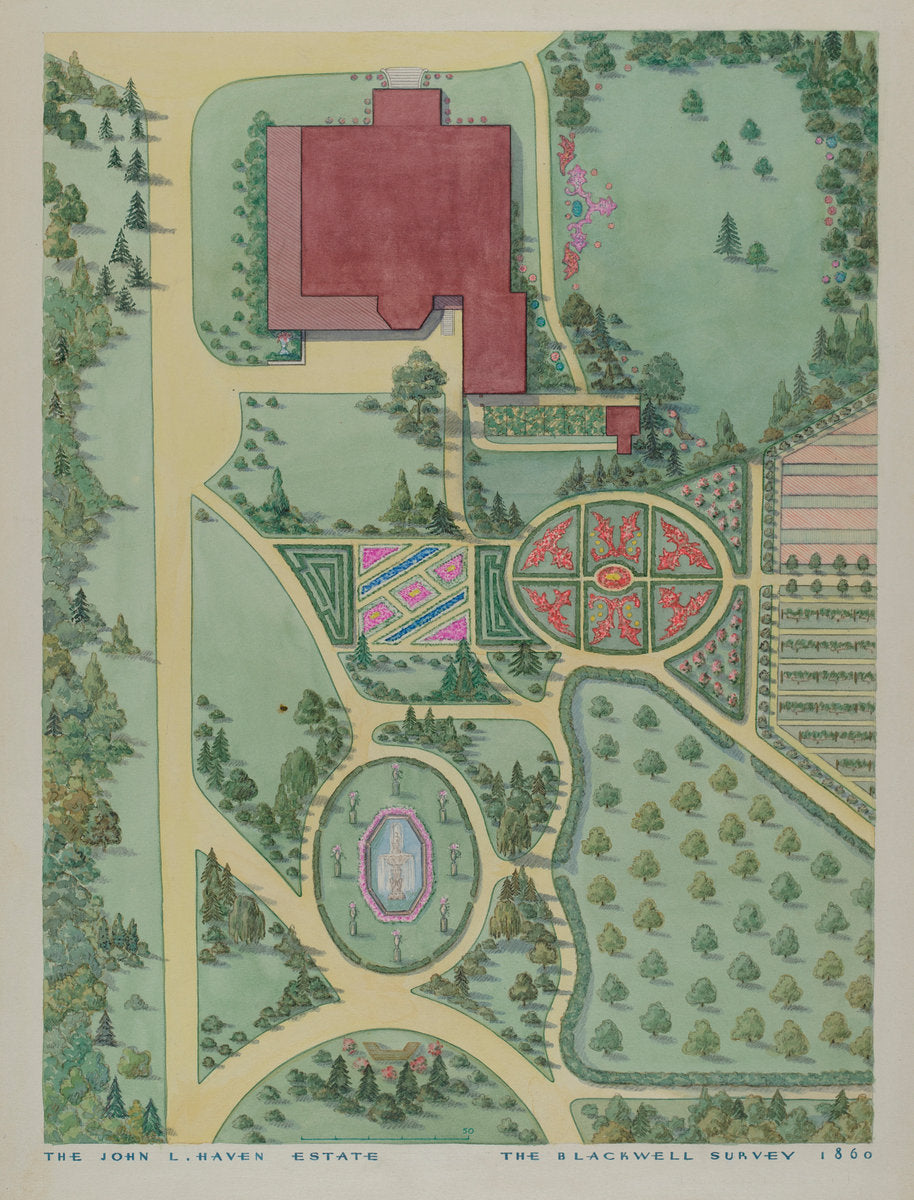 John A. Haven Estate by Gilbert Sackerman and Tabea Hosier and William Merklin (American, active c. 1935), 16X12"(A3)Poster Print