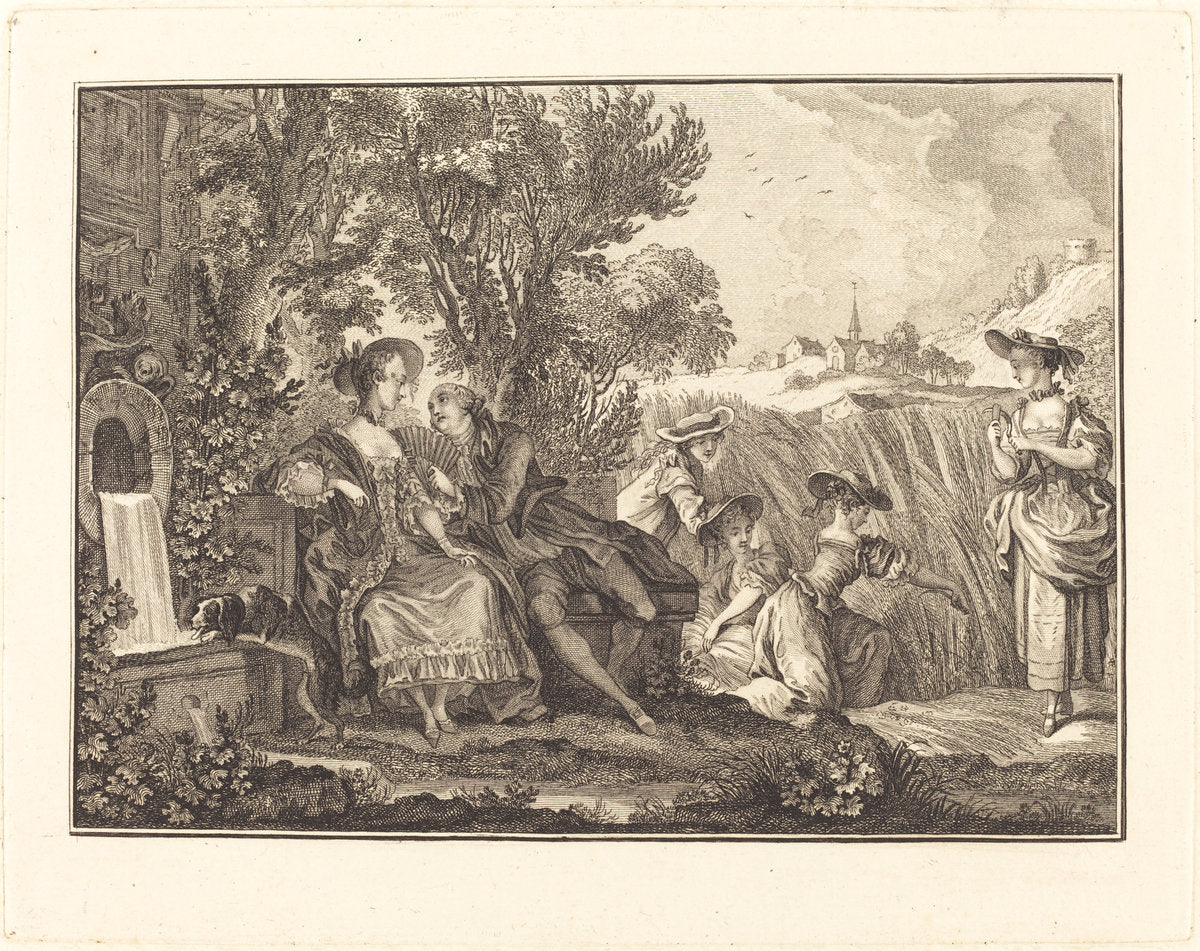 L'ete by Joseph de Longueil after Charles Eisen (French, 1730 - 1792), 16X12"(A3)Poster Print