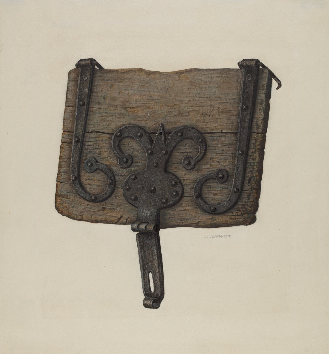 Conestoga Wagon Tool Box Lid by Austin L. Davison (American, active c. 1935), 16X12"(A3)Poster Print