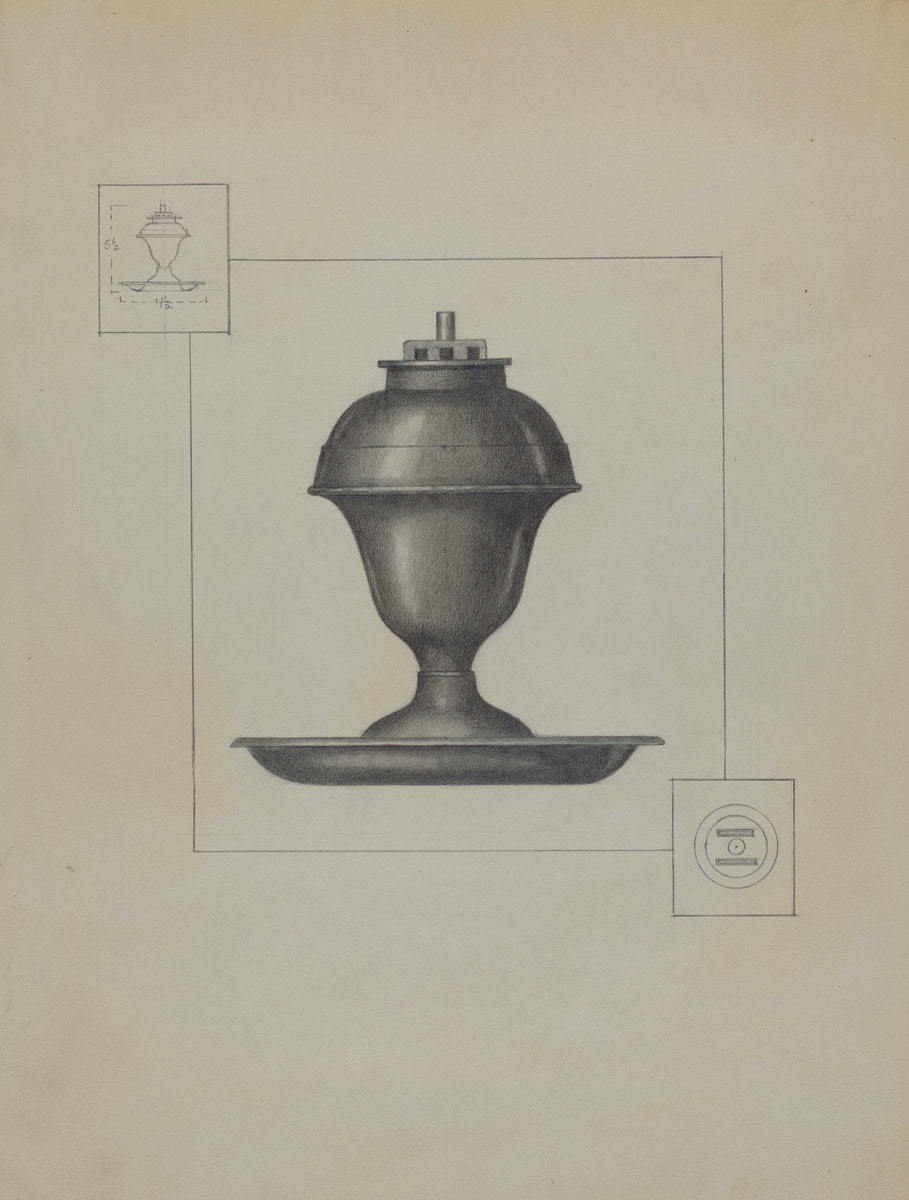Lamp by Herman Bader (American, active c. 1935), 16X12"(A3)Poster Print