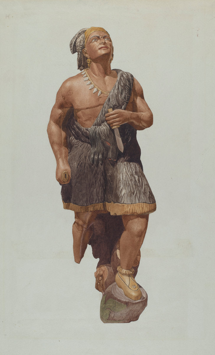 Figurehead: Indian by Ingrid Selmer-Larsen (American, 1913 - 2005), 16X12"(A3)Poster Print