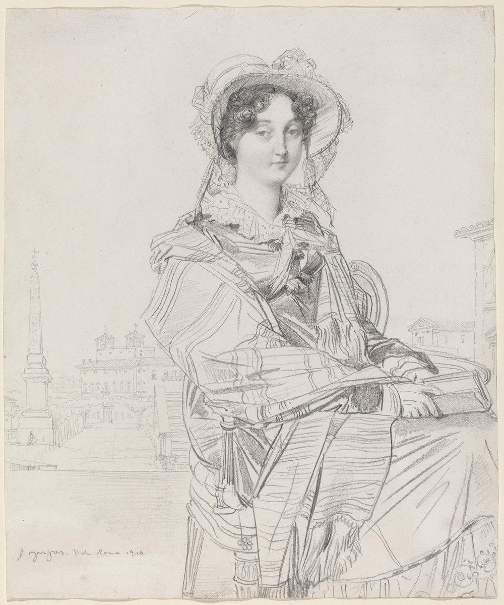 Mrs. Charles Badham by Jean-Auguste-Dominique Ingres (French, 1780 - 1867), 16X12"(A3)Poster Print