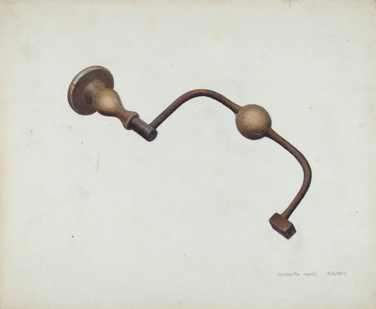 Carpenter's Brace by Henrietta S. Hukill (American, active c. 1935), 16X12"(A3)Poster Print