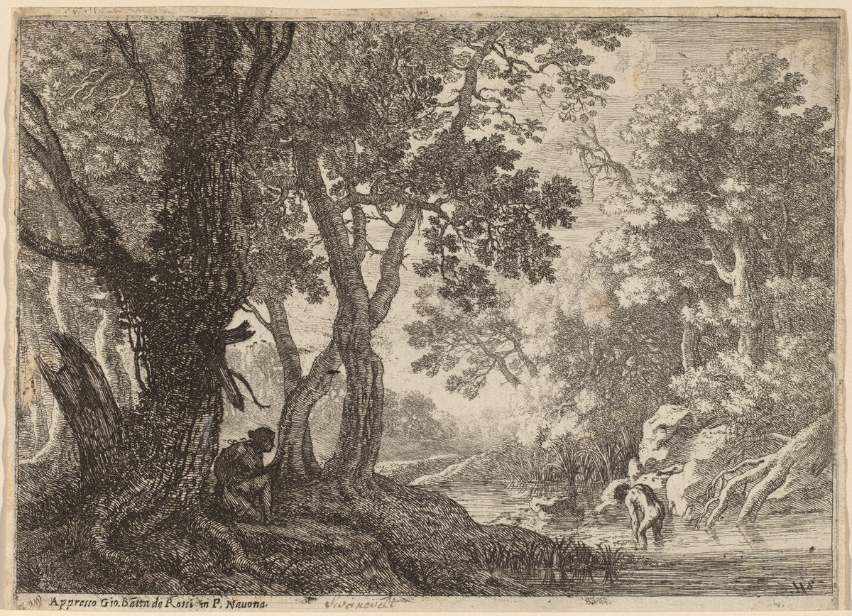 Salmacis and Hermaphroditus by Herman van Swanevelt (Dutch, c. 1600 - 1655), 16X12"(A3)Poster Print
