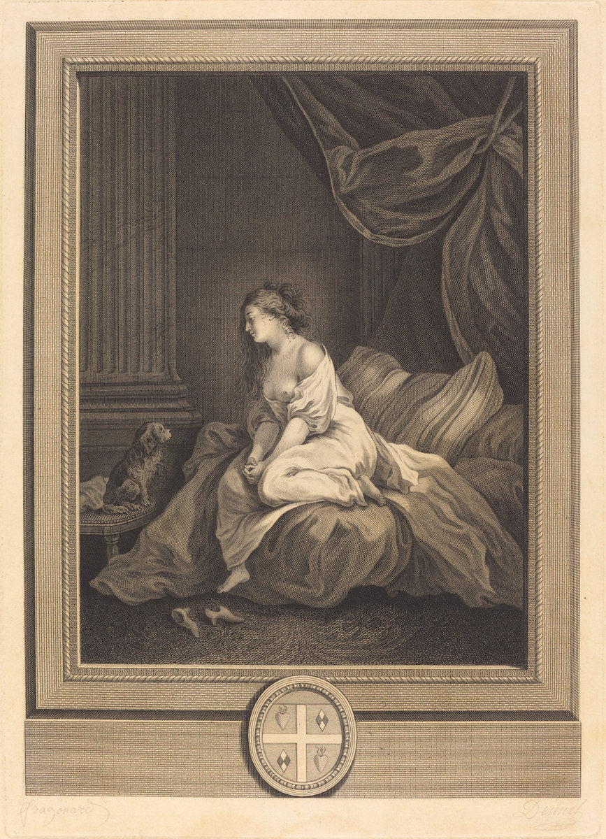 S'il m'etoit aussi fidele by Antoine Francois Dennel after Jean-Honoré Fragonard (French, active 1760/1815), 16X12"(A3)Poster Print