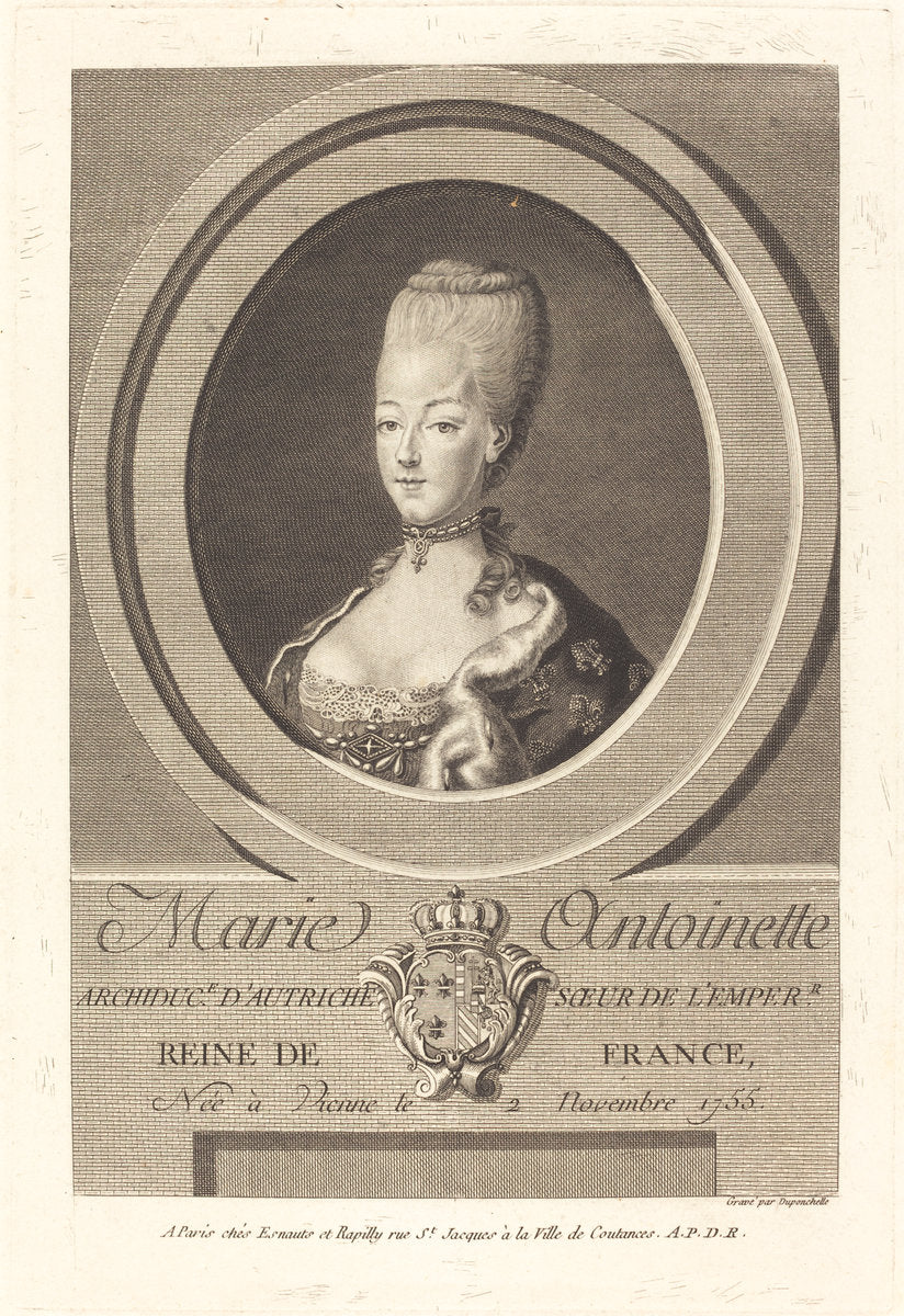Marie-Antoinette by Charles-Eugene Duponchel (French, 1748 - c. 1780), 16X12"(A3)Poster Print