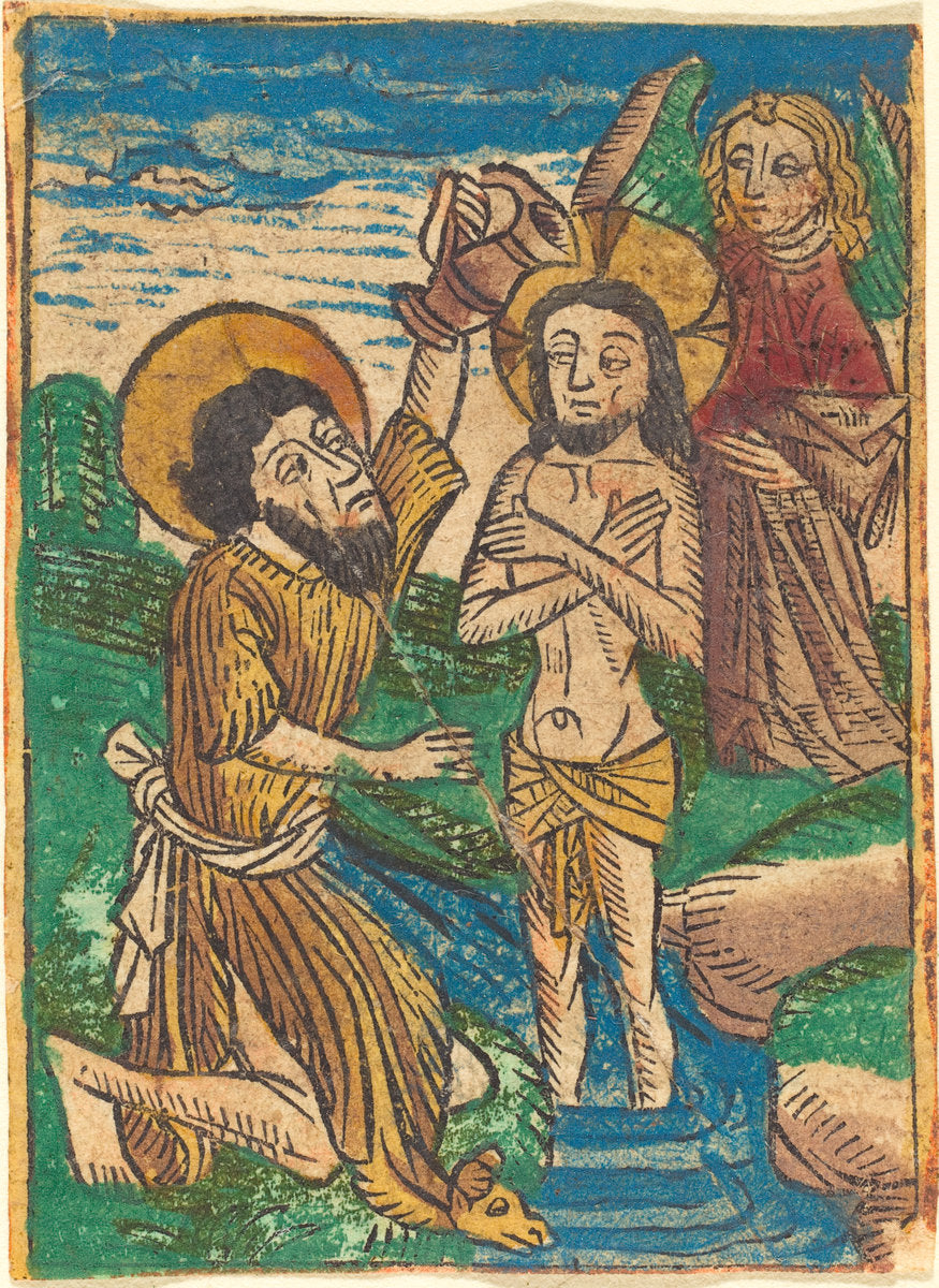 c. 1490 by German 15th Century (Baptism), 16X12"(A3)Poster Print